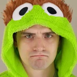 Savvy Garments Adult Oscar The Grouch Costume Jumpsuit -SCREAM COSTUMES shop adult oscar the grouch costume alt 4