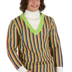 BigWan Apparel Co. Sesame Street Bert Cosplay Knit Sweater For Adults -SCREAM COSTUMES shop bert cosplay knit sweater adult alt 2