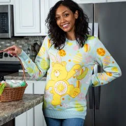 BigWan Apparel Co. Care Bears Easter Egg Hunt Ugly Sweater For Adults -SCREAM COSTUMES shop care bears easter egg hunt ugly sweater alt 2