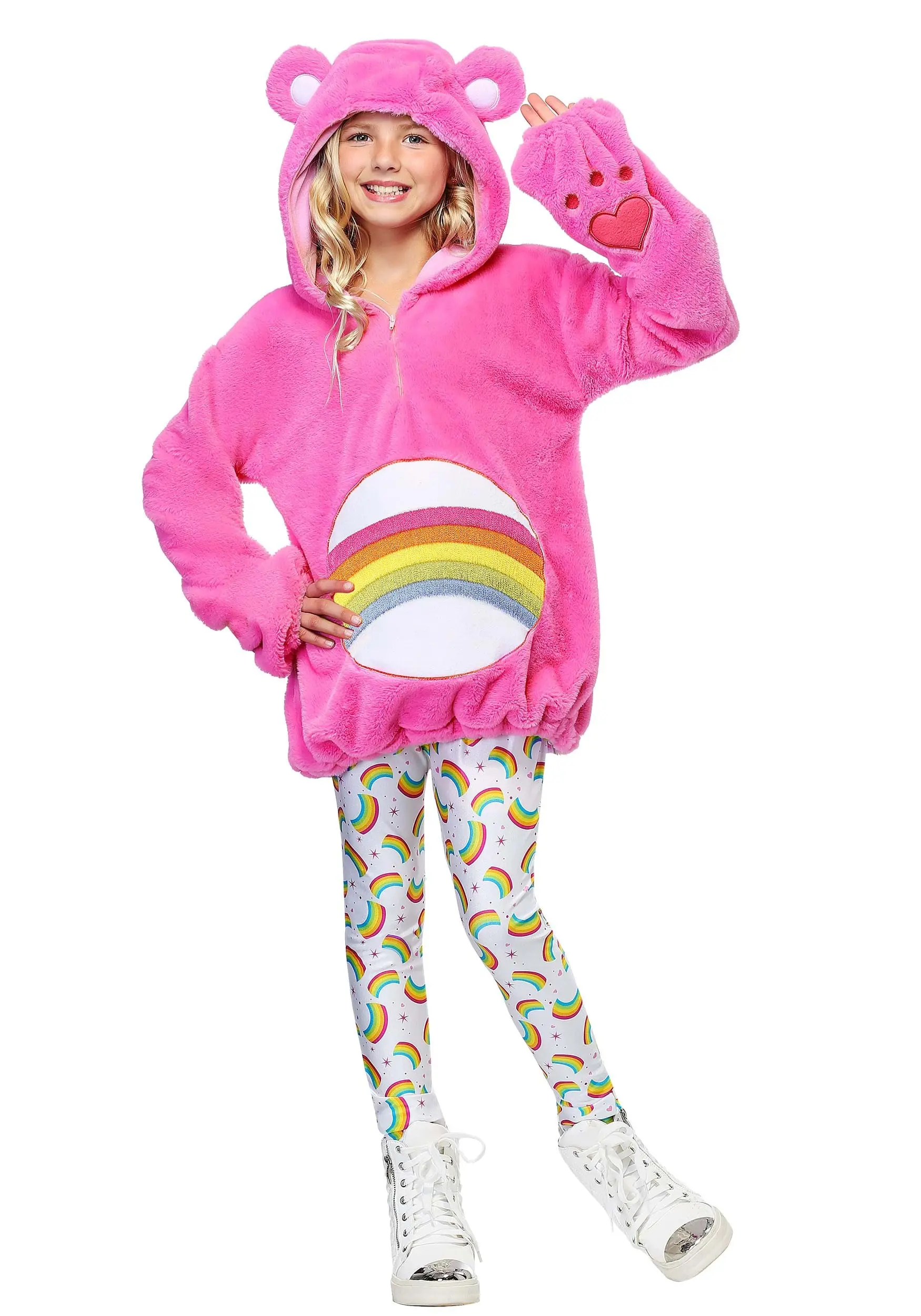 Fun Costumes Care Bears Deluxe Cheer Bear Tween Hoodie Costume 4 Fun Costumes Care Bears Deluxe Cheer Bear Tween Hoodie Costume - Image 2