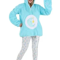 Fun Costumes Care Bears Deluxe Bedtime Bear Hoodie Women's Costume -SCREAM COSTUMES shop care bears womens deluxe bedtime bear alt 4