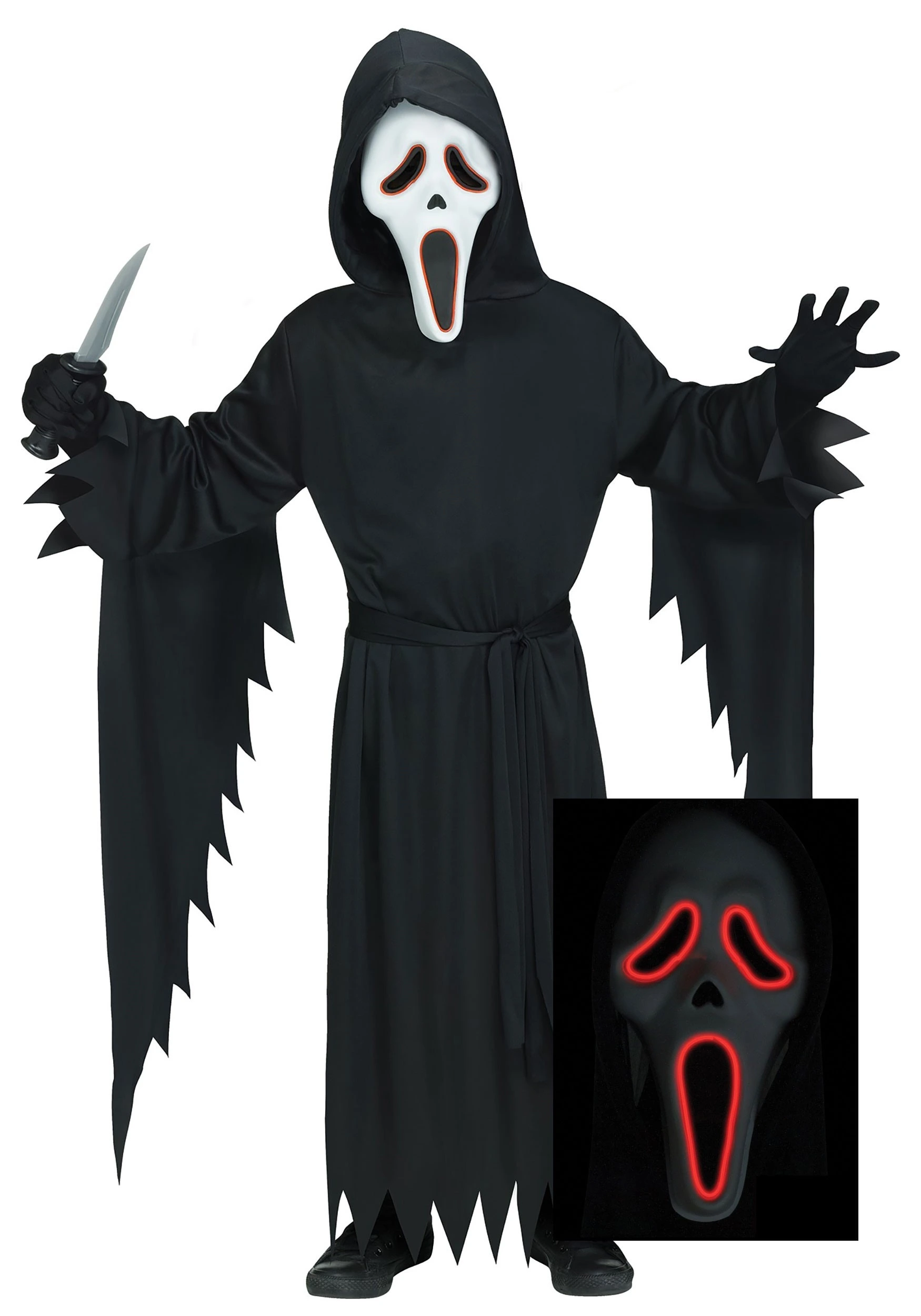 Fun World E.L Ghost Face Costume For Adults 2 Fun World E.L Ghost Face Costume For Adults