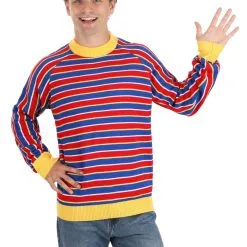 BigWan Apparel Co. Sesame Street Ernie Cosplay Adult Knit Sweater 10 BigWan Apparel Co. Sesame Street Ernie Cosplay Adult Knit Sweater -SCREAM COSTUMES shop ernie cosplay knit sweater adult alt 2