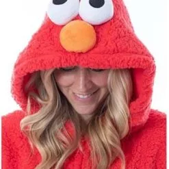 MJC International Adult Sesame Street Elmo Sherpa Union Suit -SCREAM COSTUMES shop sesame street adult elmo sherpa union suit alt 3