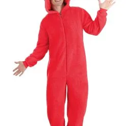 BigWan Apparel Co. Sesame Street Elmo Onesie Costume For Adults