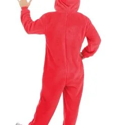 BigWan Apparel Co. Sesame Street Elmo Onesie Costume For Adults -SCREAM COSTUMES shop sesame street elmo onesie costume alt 2